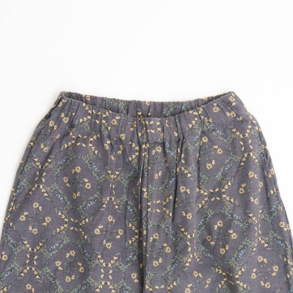 NARU(ナル) 20ビエラ起毛バイアス花柄 ロングエッグパンツ 6668201