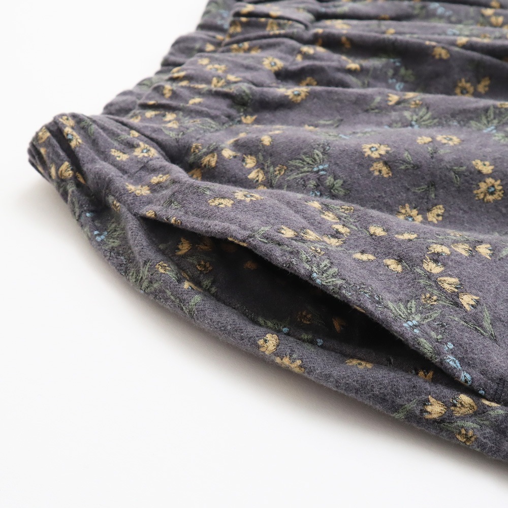 NARU(ナル) 20ビエラ起毛バイアス花柄 ロングエッグパンツ 6668201