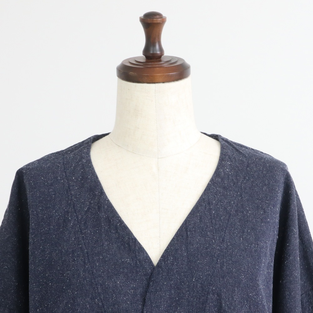 NARU(ナル) コットンシルクブーレットノイルデニム ノーカラージャケット 670841