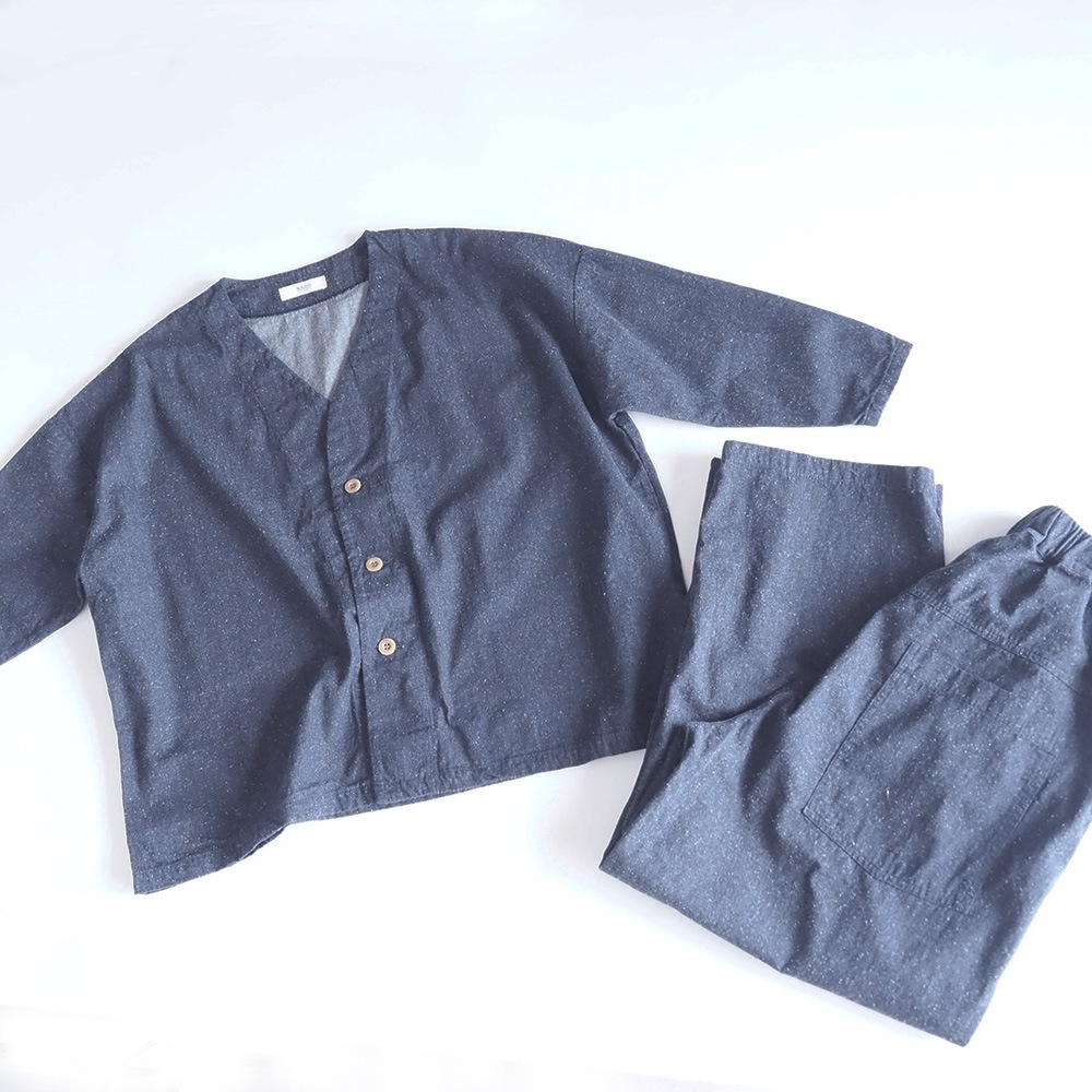 NARU(ナル) コットンシルクブーレットノイルデニム ノーカラージャケット 670841