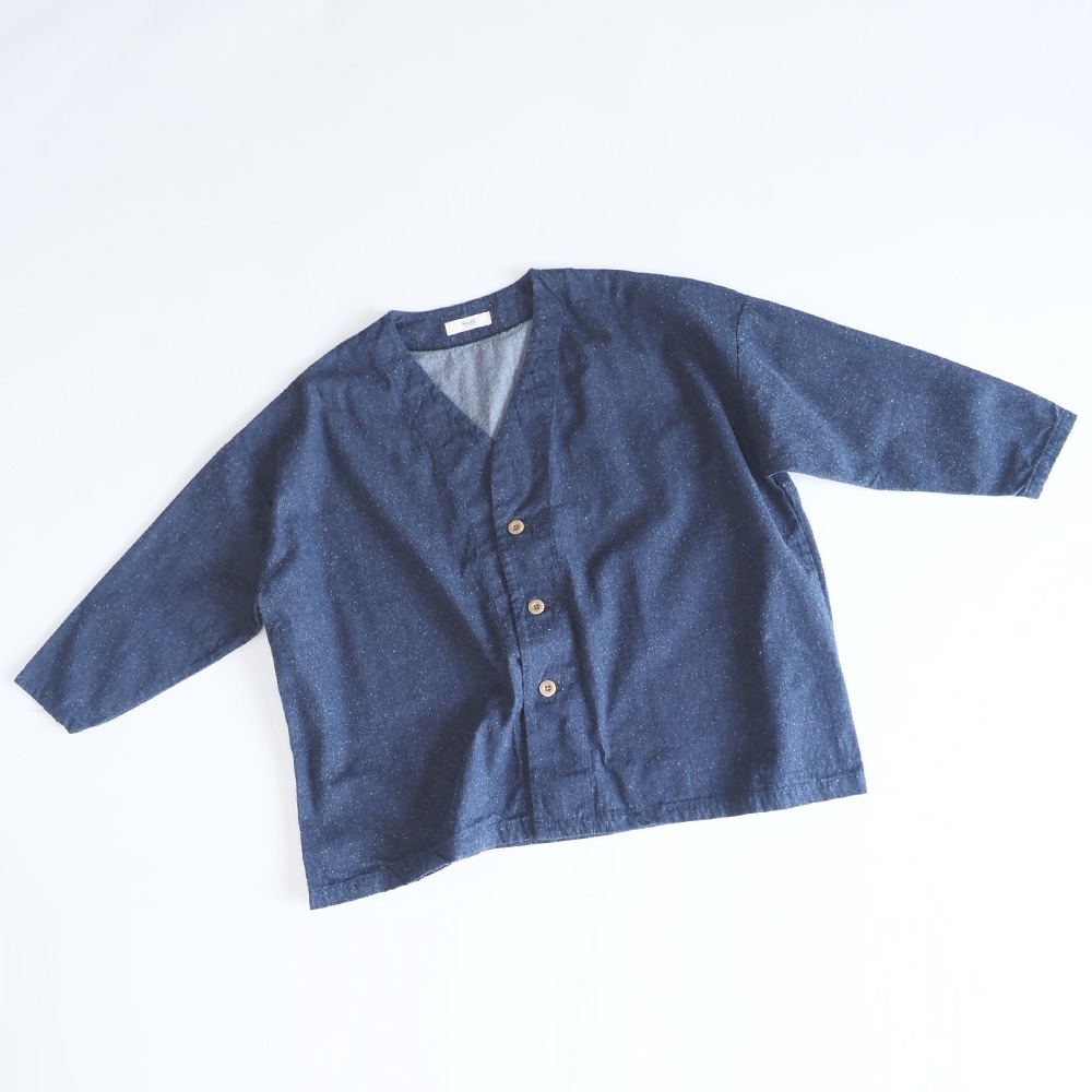 NARU(ナル) コットンシルクブーレットノイルデニム ノーカラージャケット 670841