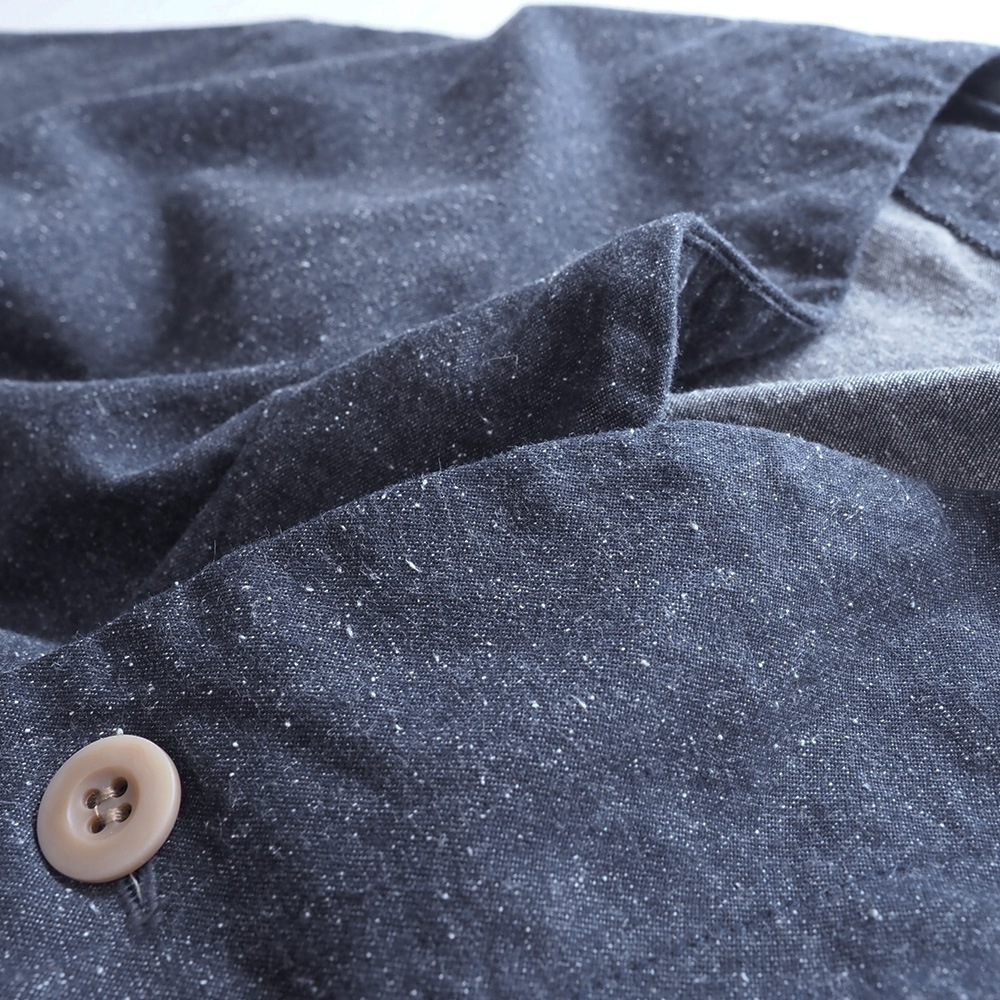 NARU(ナル) コットンシルクブーレットノイルデニム ノーカラージャケット 670841