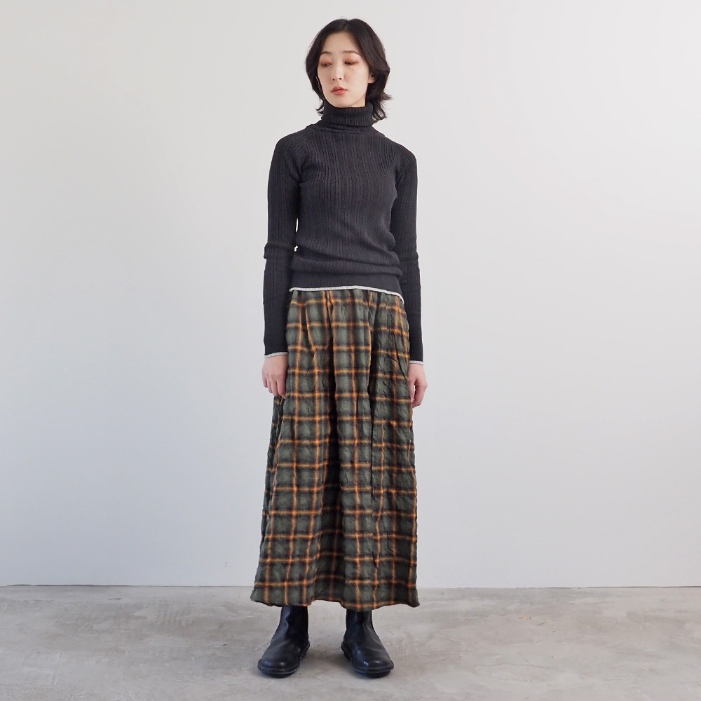 NARU(ナル) ランダムリブニット バイカラータートルネック 656706