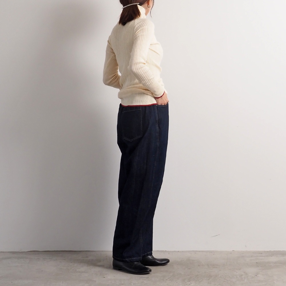 NARU(ナル) ランダムリブニット バイカラータートルネック 656706