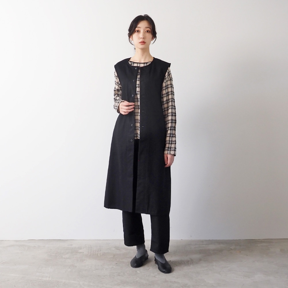 NARU(ナル) ウールリサイクルクロス ロングジレ 666905