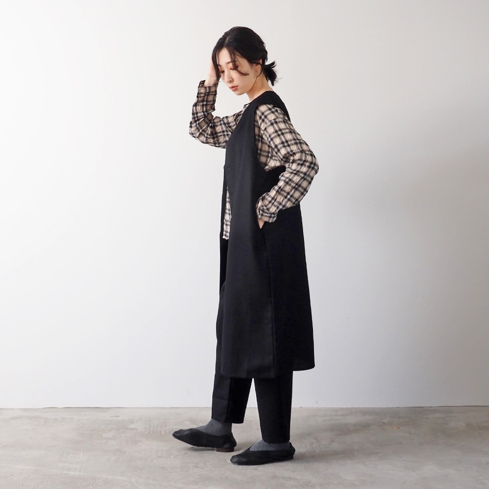 NARU(ナル) ウールリサイクルクロス ロングジレ 666905