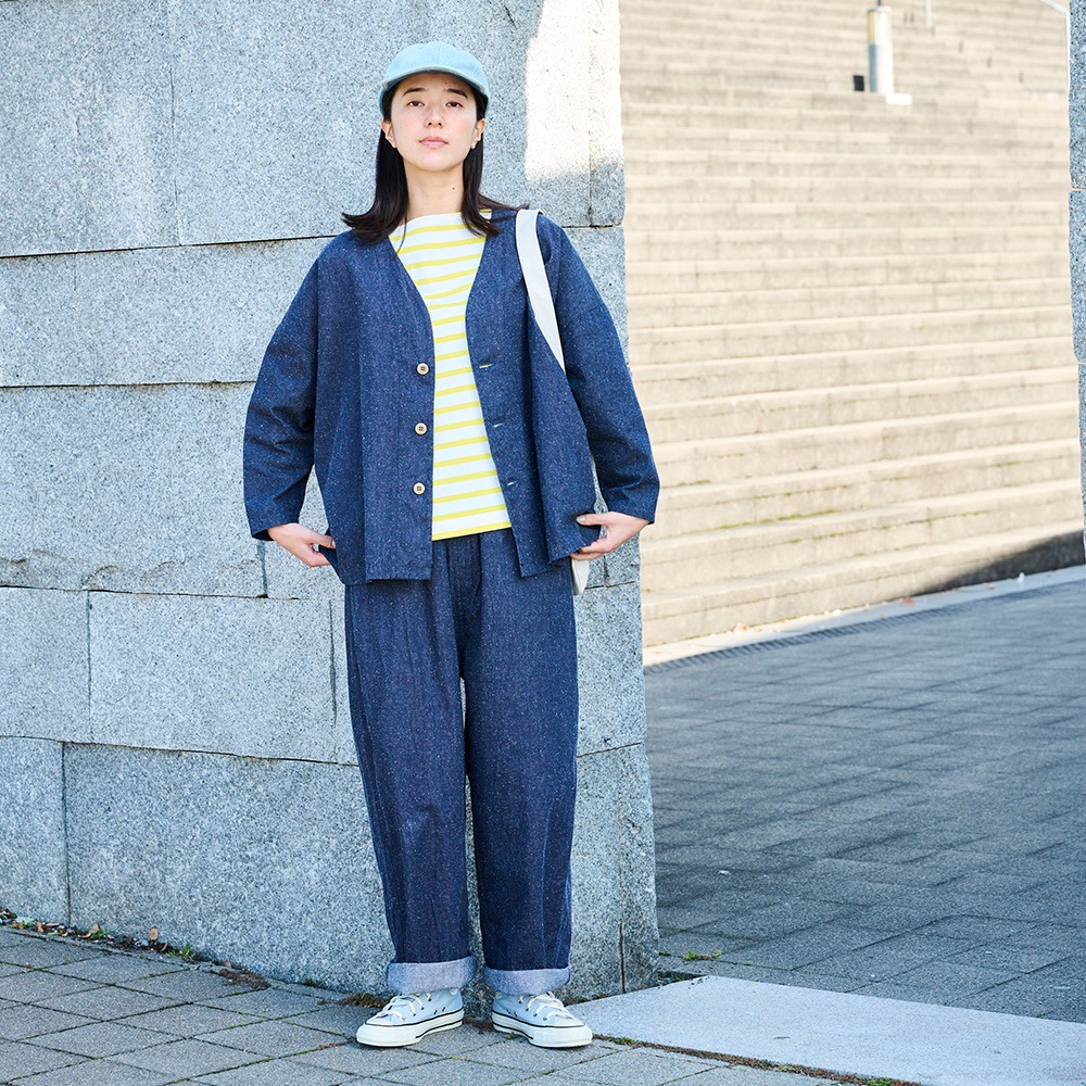 NARU(ナル) コットンシルクブーレットノイルデニム ノッポパンツ 6708401