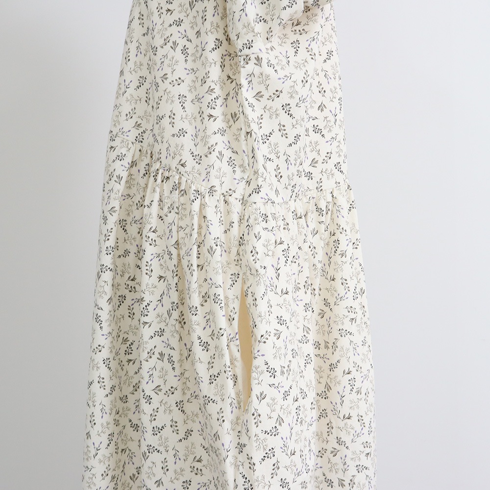 NARU(ナル) スケアコットンメランコリーフラワー ハンドベルワンピース 670920