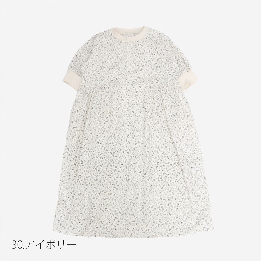 NARU(ナル) スケアコットンメランコリーフラワー ハンドベルワンピース 670920