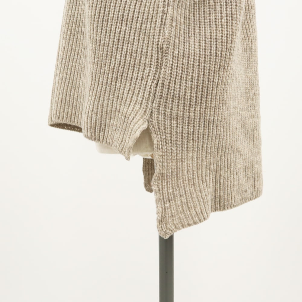 NARU(ナル) NATURAL COLORED WOOL 袖ヘリンボーン畦ニット 659600