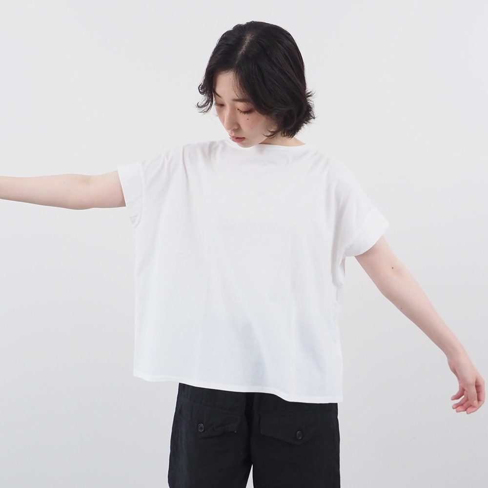 NARU(ナル)小泉さよ様コラボ ナチュラルソフト天竺 振り返り猫コンフィーシャツ 667006