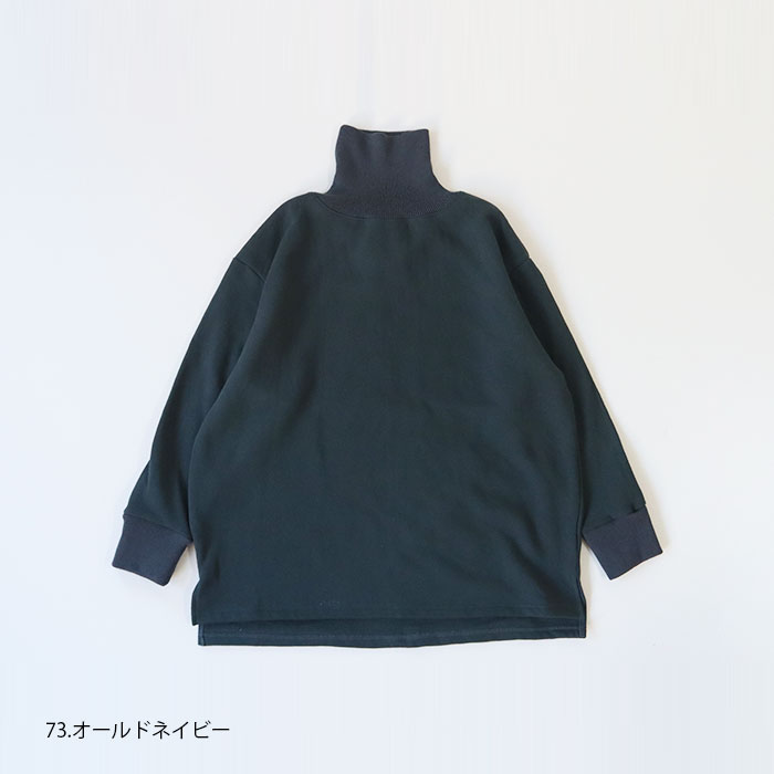 コピーNARU(ナル) ふんわり裏毛×綿コーマ切替タートルネックプルオーバー 639005