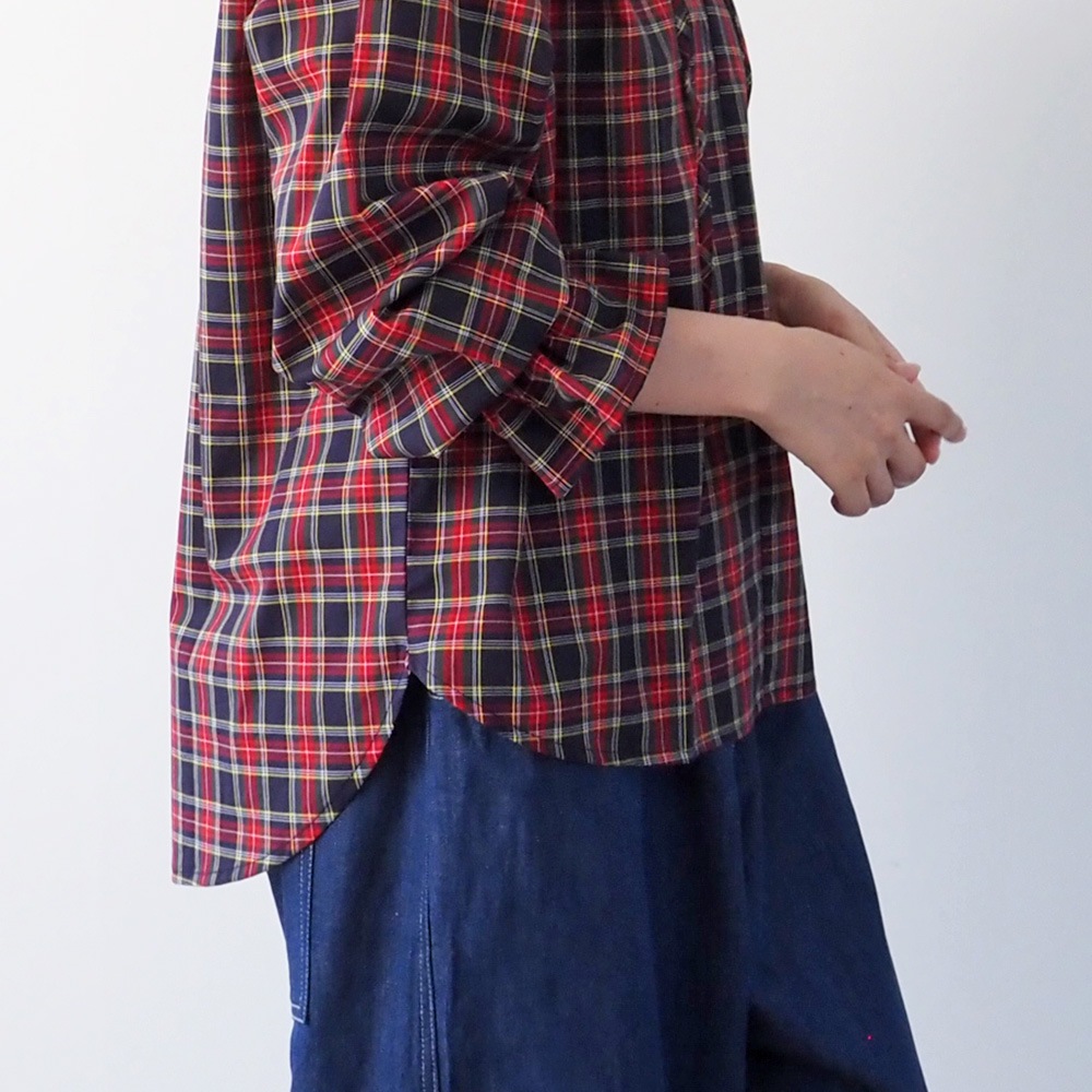 NARU(ナル) 40タータン スキッパーリボンブラウス 665830