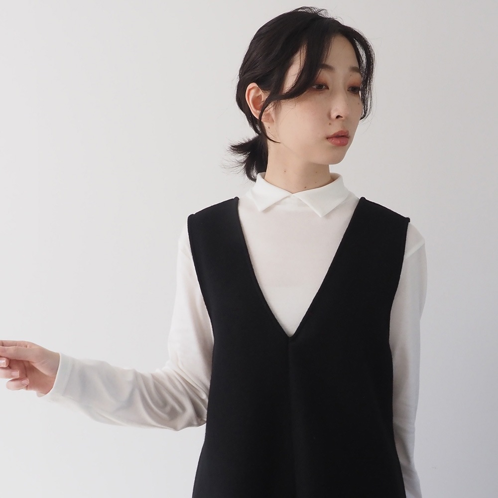 NARU(ナル) リヨセルハーフミラノリブ 衿付きPO(2WAY) 666201