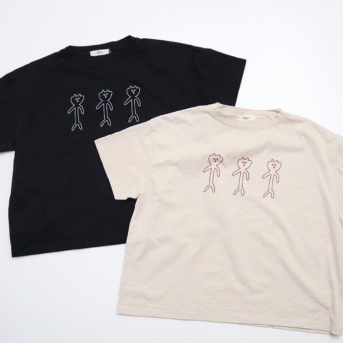 NARU(ナル) 40/2天竺OSHOWデザインにゃんこT 649015 | all_items