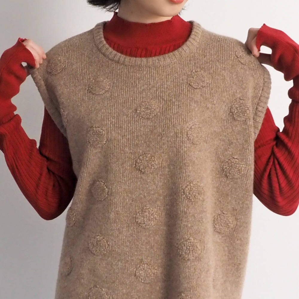 NARU(ナル) タスマニアラム パイルドットニットベスト 666611