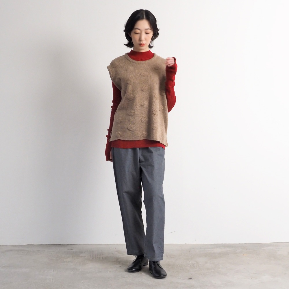 NARU(ナル) タスマニアラム パイルドットニットベスト 666611