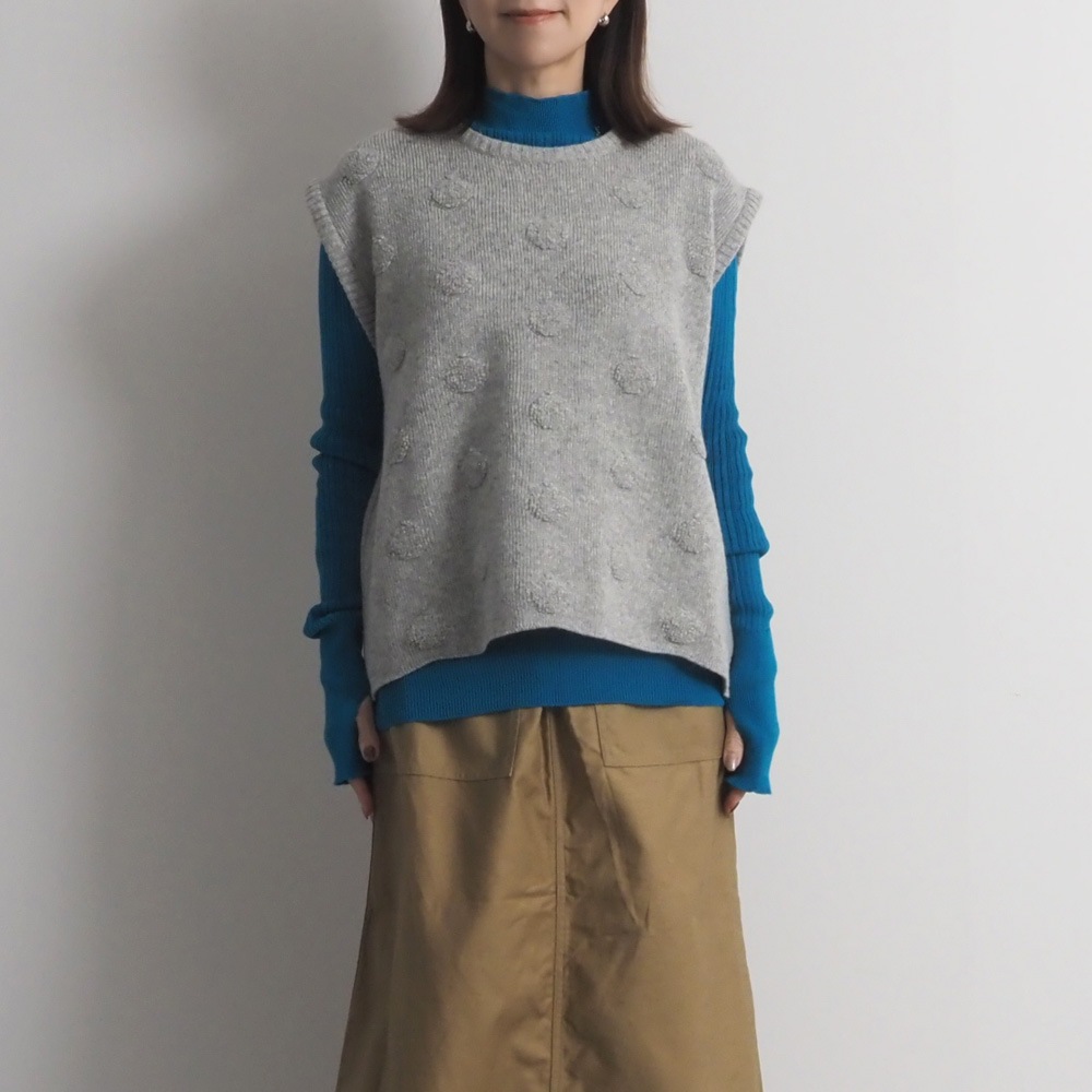 NARU(ナル) タスマニアラム パイルドットニットベスト 666611