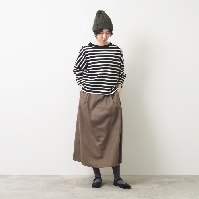 NARU(ナル) リサイクルウールクロス ハイウエストスカート 656932 