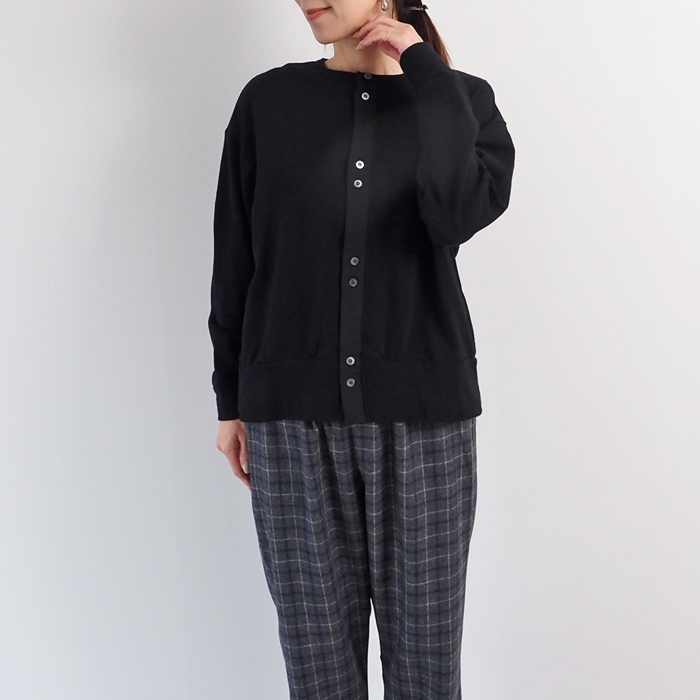 NARU(ナル) ガーゼ裏毛 クルーネックカーディガン 666011