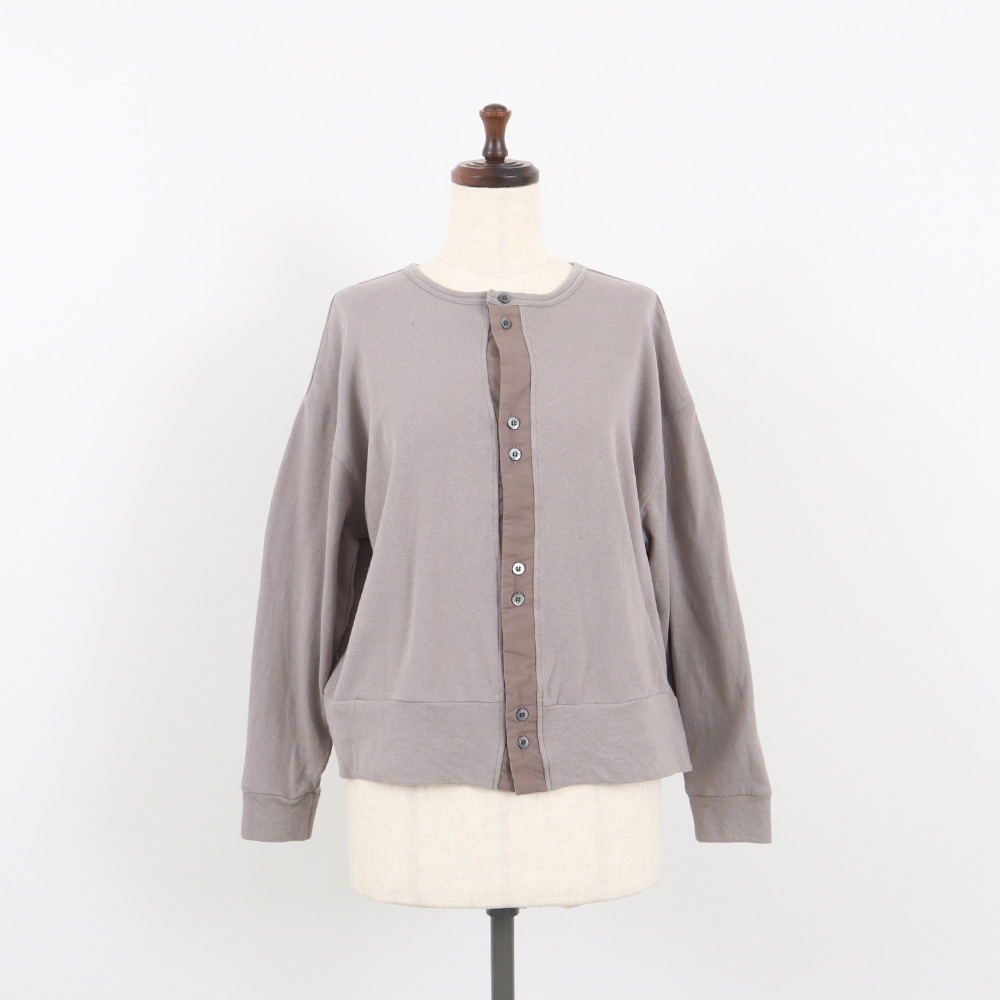 NARU(ナル) ガーゼ裏毛 クルーネックカーディガン 666011