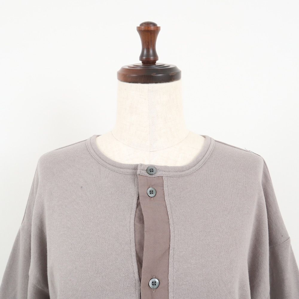 NARU(ナル) ガーゼ裏毛 クルーネックカーディガン 666011