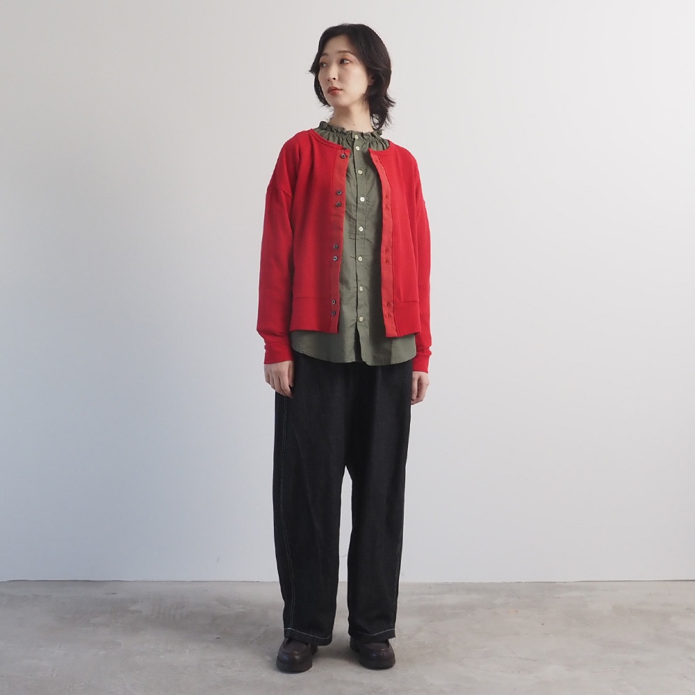 NARU(ナル) ガーゼ裏毛 クルーネックカーディガン 666011