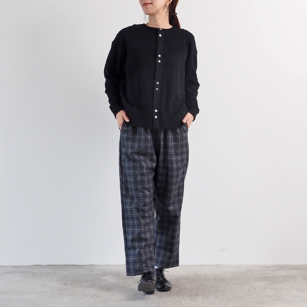 NARU(ナル) ガーゼ裏毛 クルーネックカーディガン 666011