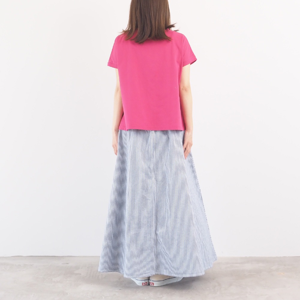 NARU(ナル) カラーヒッコリー ノッポスカート 671800