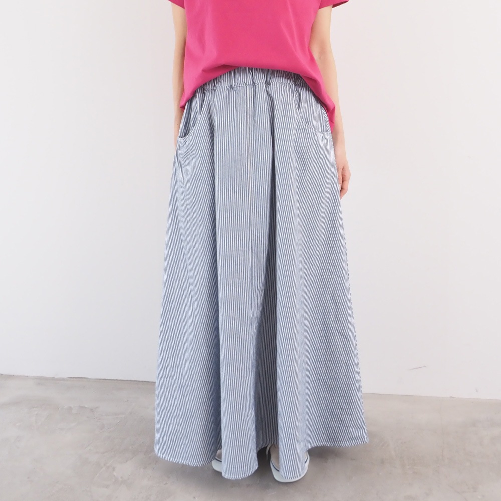 NARU(ナル) カラーヒッコリー ノッポスカート 671800