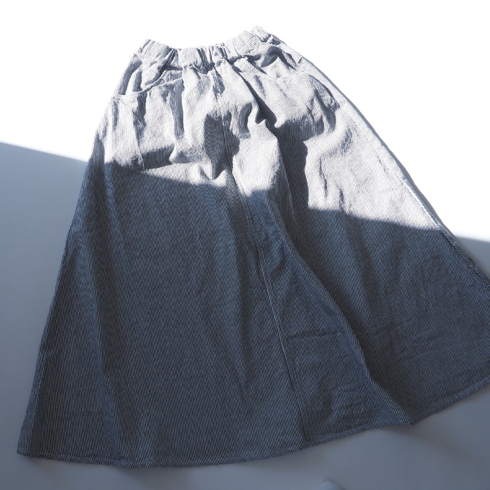 NARU(ナル) カラーヒッコリー ノッポスカート 671800