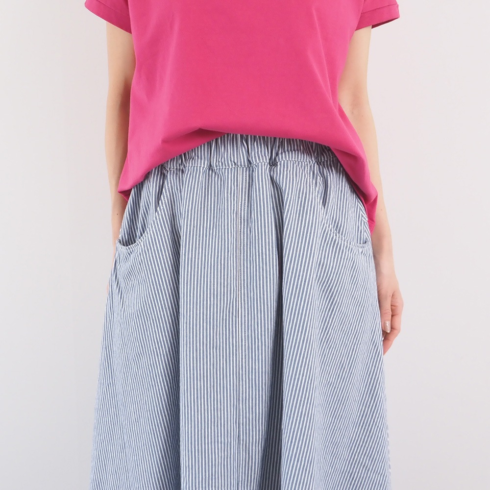 NARU(ナル) カラーヒッコリー ノッポスカート 671800