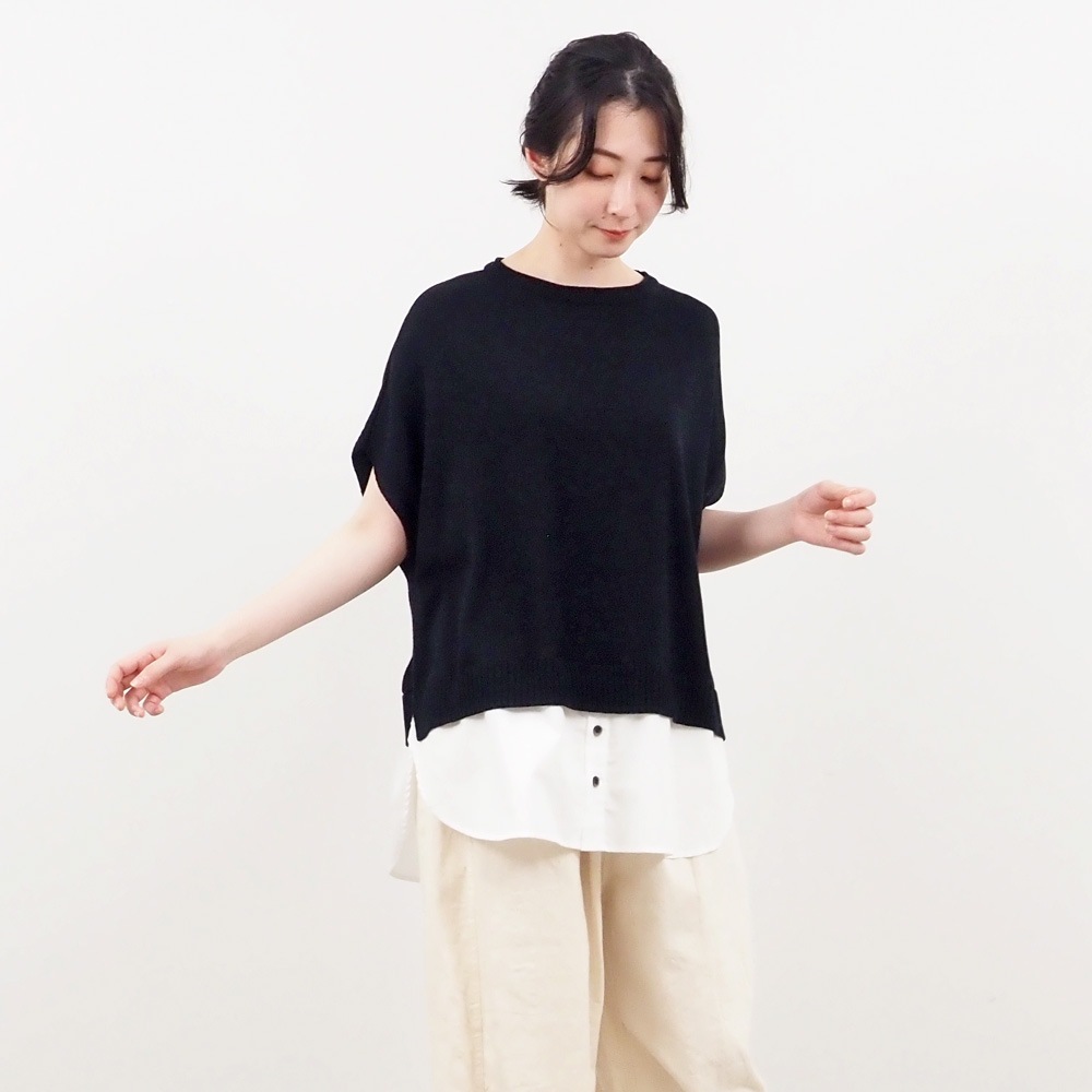 NARU(ナル) ピュアコットン×40ブロード 切替ベスト 661605