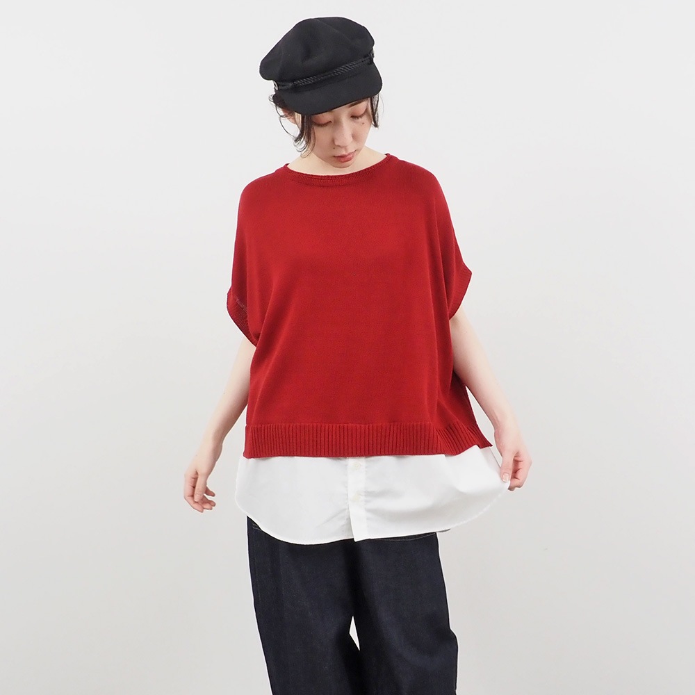 NARU(ナル) ピュアコットン×40ブロード 切替ベスト 661605