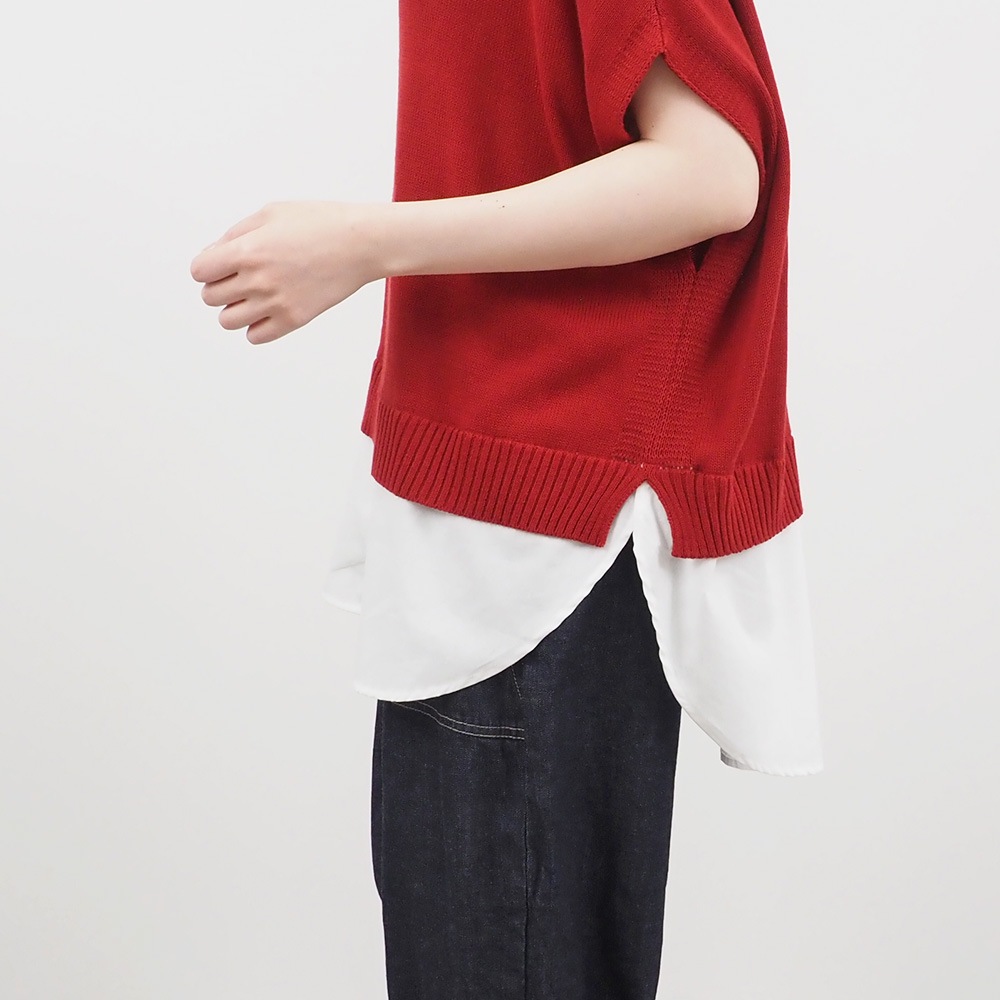 NARU(ナル) ピュアコットン×40ブロード 切替ベスト 661605