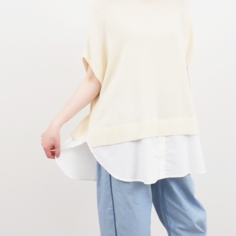 NARU(ナル) ピュアコットン×40ブロード 切替ベスト 661605