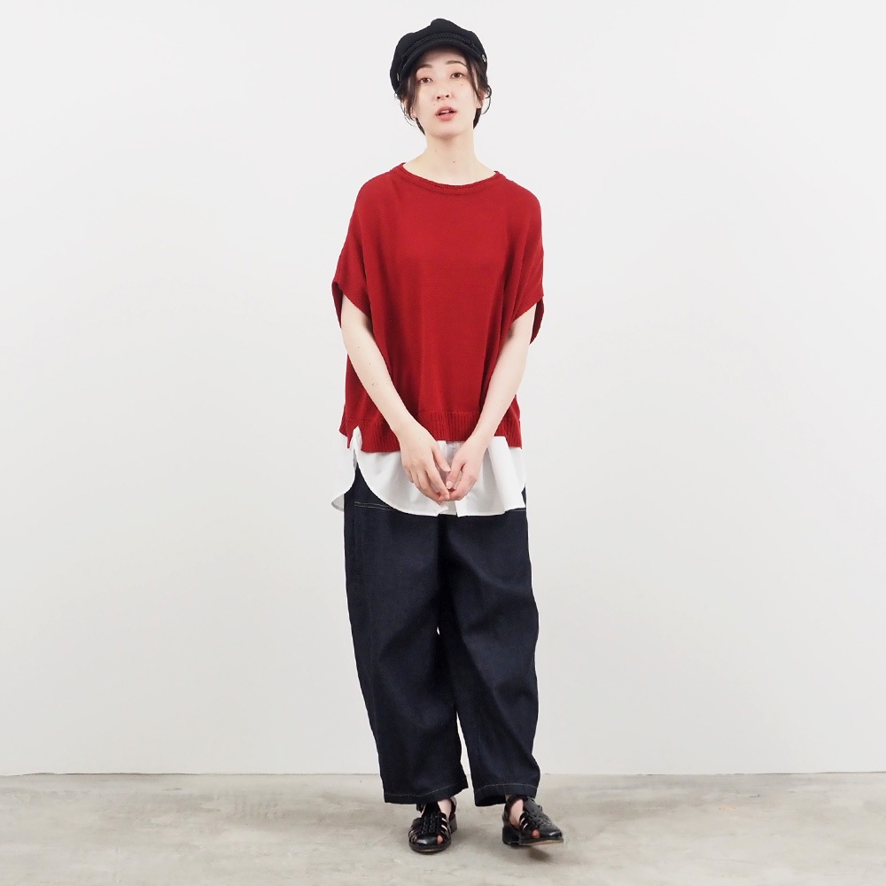 NARU(ナル) ピュアコットン×40ブロード 切替ベスト 661605