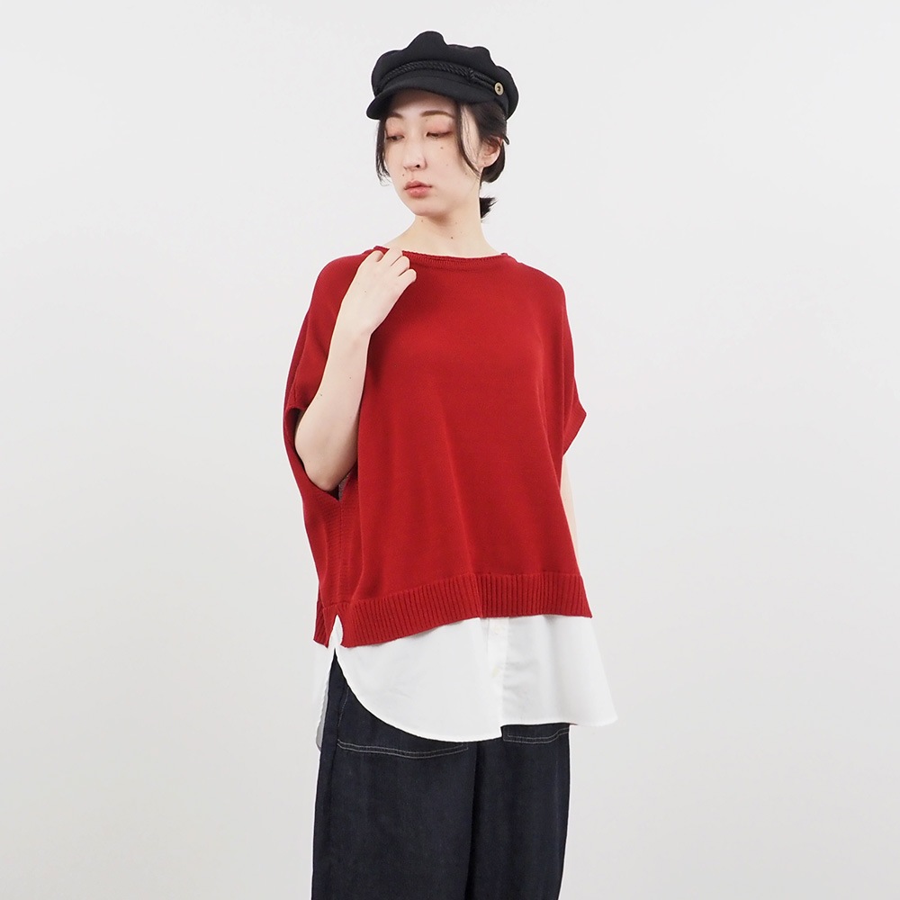 NARU(ナル) ピュアコットン×40ブロード 切替ベスト 661605