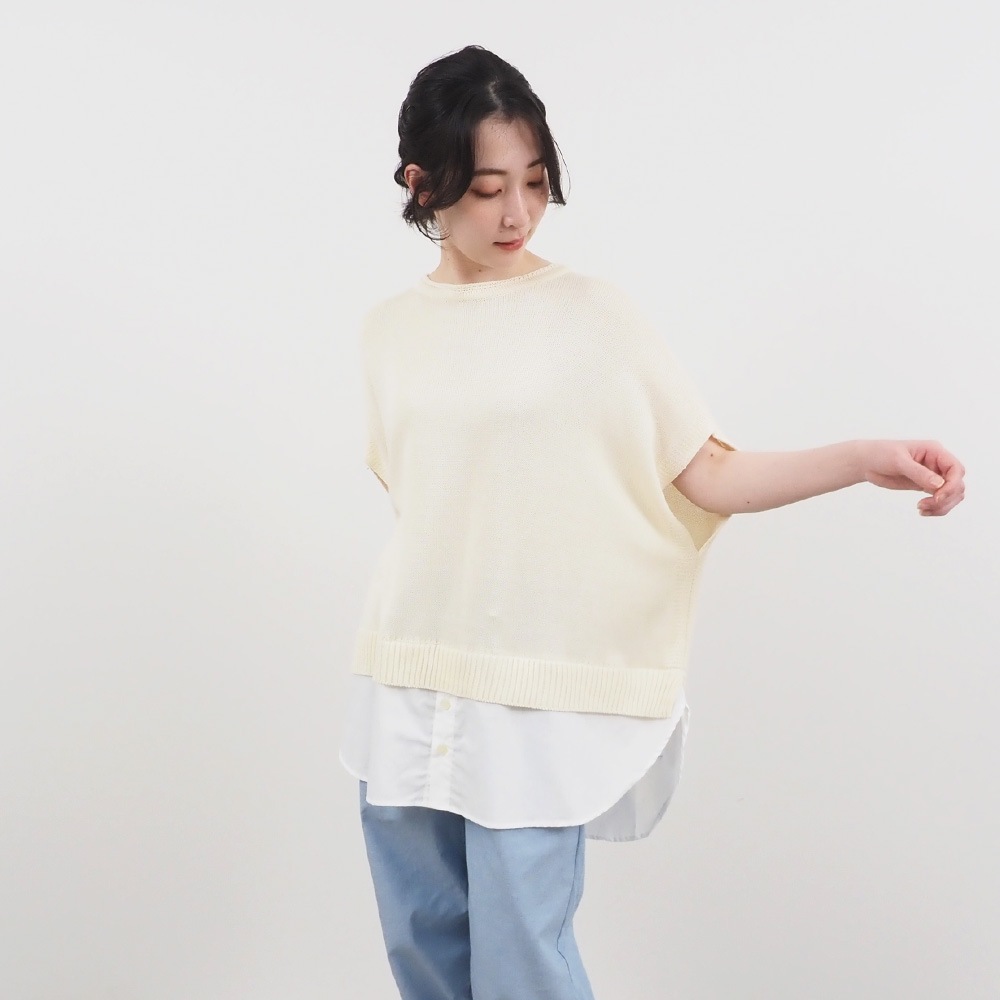 NARU(ナル) ピュアコットン×40ブロード 切替ベスト 661605