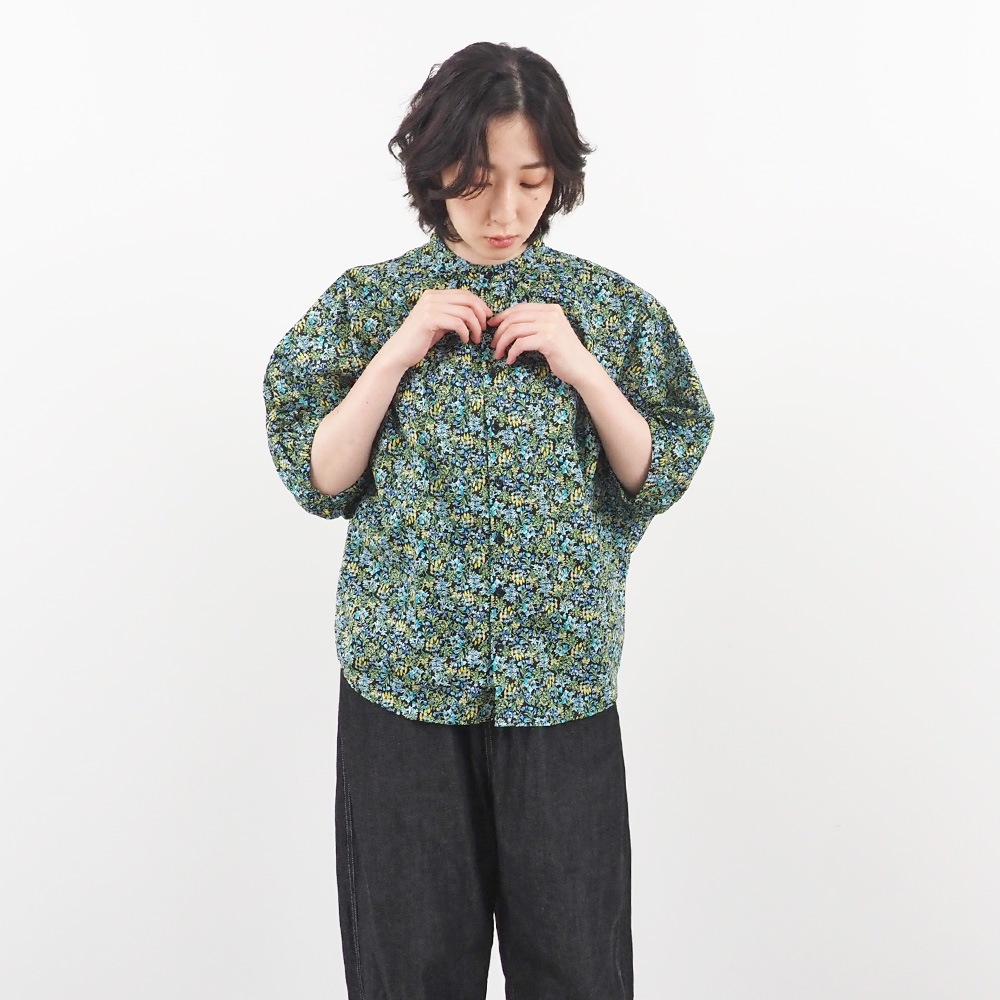 NARU(ナル) 60ローンナイトガーデン ターキーシャツスタンドカラー 667900