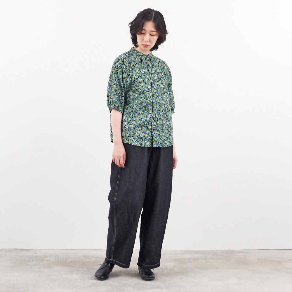 NARU(ナル) 60ローンナイトガーデン ターキーシャツスタンドカラー 667900