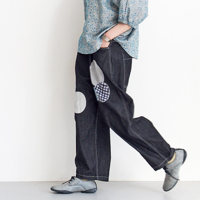 NARU(ナル) 8ozムラデニムパッチワーク ノッポパンツ 655806