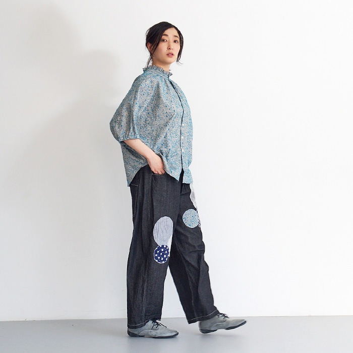 NARU(ナル) 8ozムラデニムパッチワーク ノッポパンツ 655806