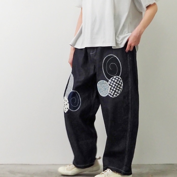 NARU(ナル) 8ozムラデニムパッチワーク ノッポパンツ 655806
