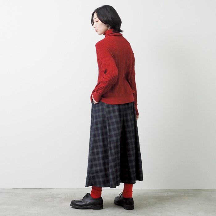 NARU(ナル) ロイヤルタータン タックロングスカート 656913