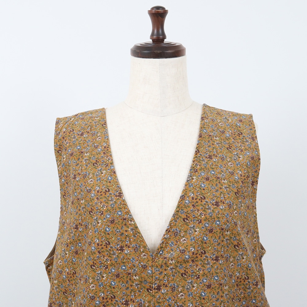 NARU(ナル) 21コーデュロイ小花柄 ジャンパースカート 666801