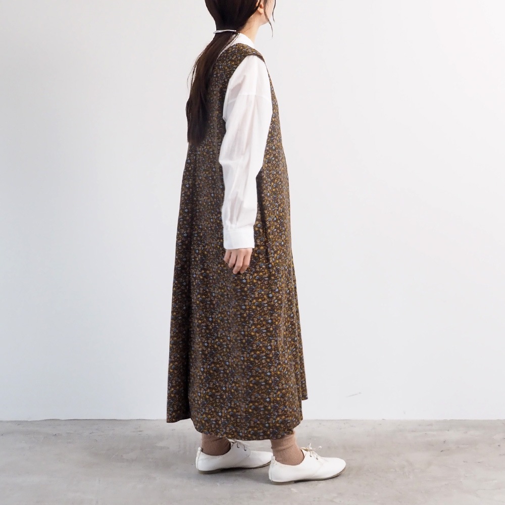 NARU(ナル) 21コーデュロイ小花柄 ジャンパースカート 666801