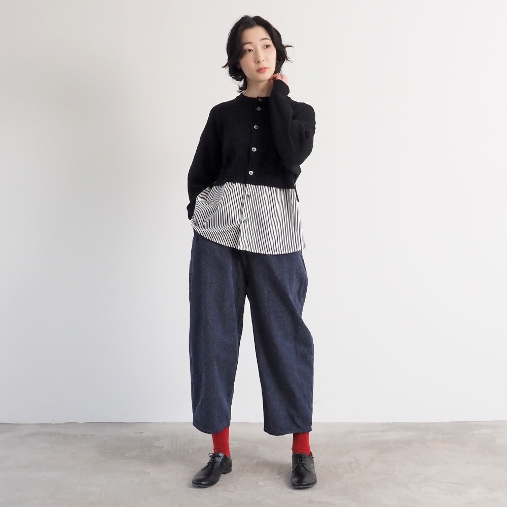 NARU(ナル) コットンシルクブーレットノイルデニム エッグパンツ 6708421