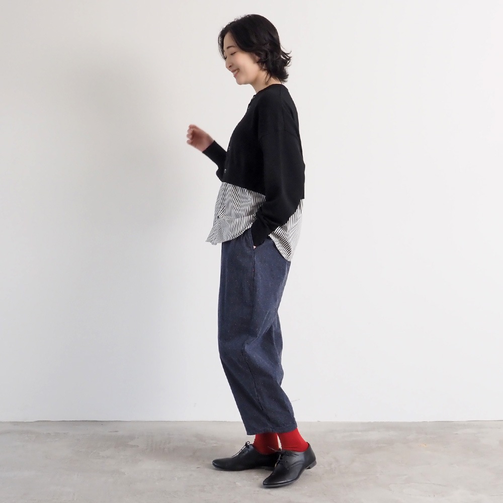 NARU(ナル) コットンシルクブーレットノイルデニム エッグパンツ 6708421