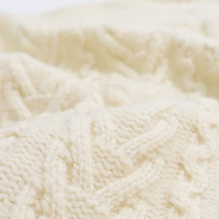 NARU(ナル) ラムウール アラン柄ハイネックニット 652705